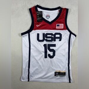 NWT Small Team USA 2020 Olympics Devin Booker 15 Nike White and Gold USA Jersey